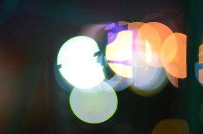 Illuminated lights at night