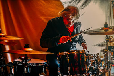 Man playing drums