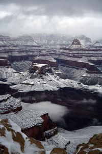 Scenic view of grand canyons against sky during winter