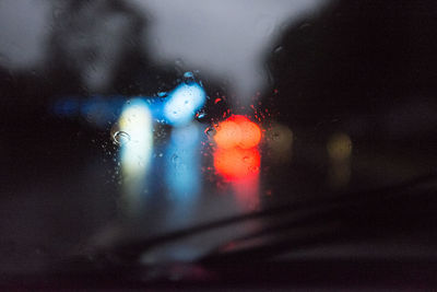 Close-up of illuminated lights at night