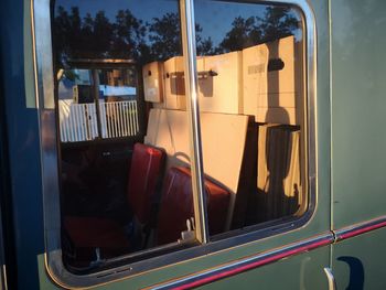 Train seen through window