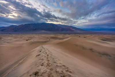 Scenic view of desert against sky