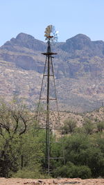 Wind turbines on mountain range