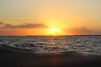 Scenic view of sea at sunset
