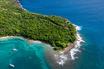 High angle view of island in sea