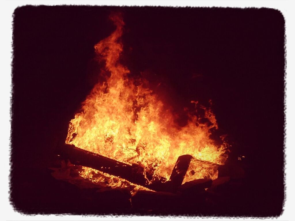 flame, burning, fire - natural phenomenon, heat - temperature, firewood, fire, bonfire, transfer print, glowing, heat, wood - material, fireplace, night, auto post production filter, close-up, indoors, orange color, campfire, no people, dark