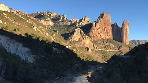 Scenic view of rocky mountains