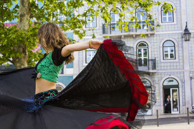 Belly dancer on street