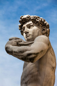 Replica of statue of david of michelangelo placed at the piazza della signoria in florence on 1910