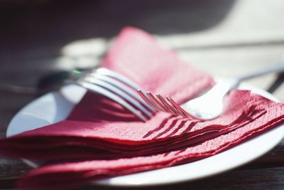 Close-up of chocolate cake on table