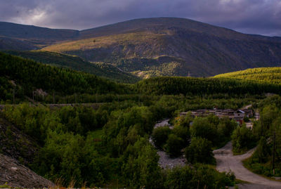 High angle view of landscape against sky