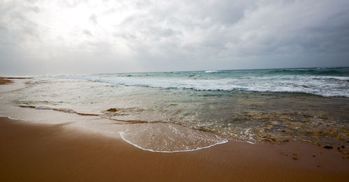 Scenic view of beach against sky