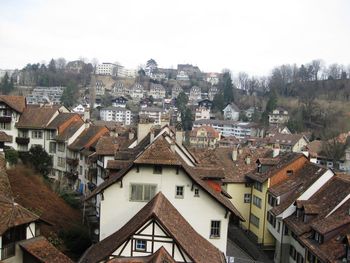 High angle shot of townscape