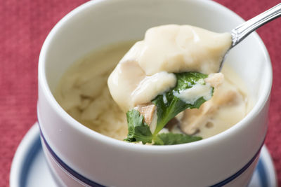 Close-up of noodles in bowl