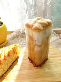 Close-up of food on table