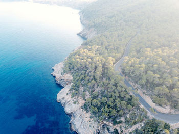 High angle view of sea shore