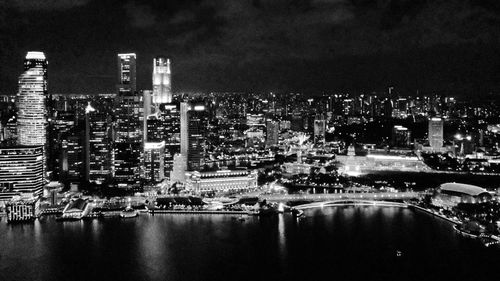 Illuminated city at night