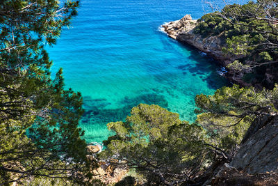 Scenic view of turquoise sea