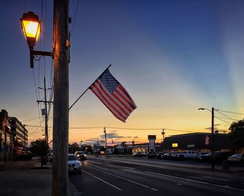 Traffic on road at dusk