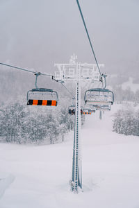 Ski on snow covered landscape