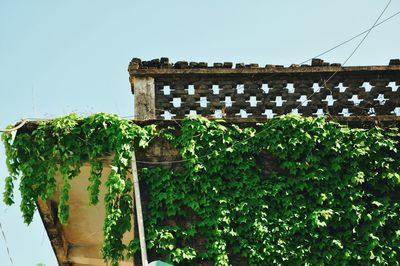 Low angle view of built structure against clear sky