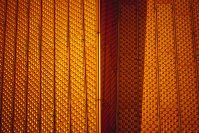 Full frame shot of patterned metallic door