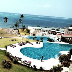 High angle view of swimming pool