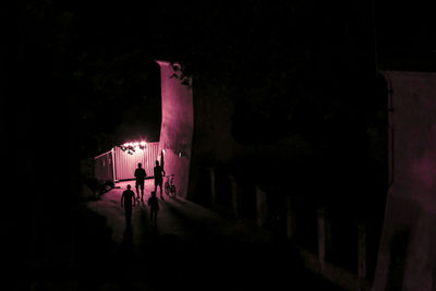 Illuminated building at night