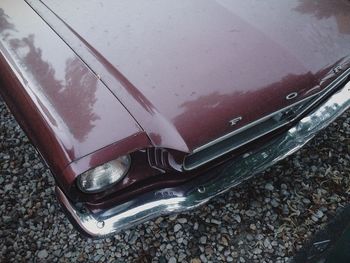 High angle view of car on road