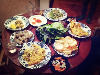 Close-up of food served in plate