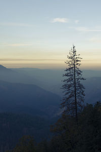 Scenic view of landscape against sky at sunset