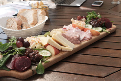 Close-up of food on table