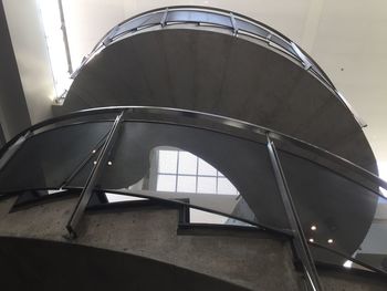 Low angle view of spiral staircase of building