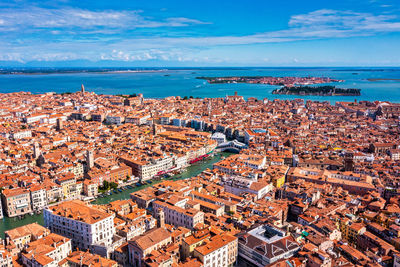 Aerial view of venice near saint mark's square