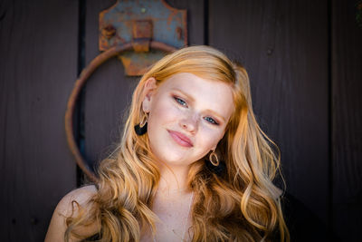 Close-up portrait of teenage girl