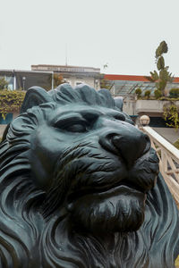 Close-up of statue against clear sky
