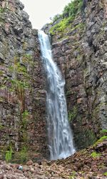 Scenic view of waterfall