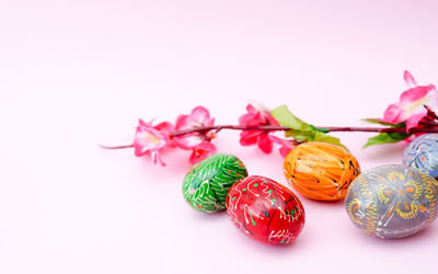 Easter colourful eggs . happy easter card 