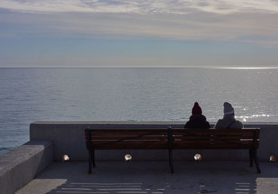 View of sea against sky during sunset