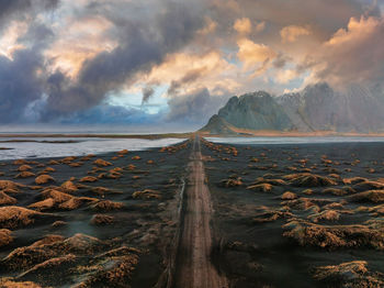 Wonderful picturesque scene near stokksnes cape in iceland.