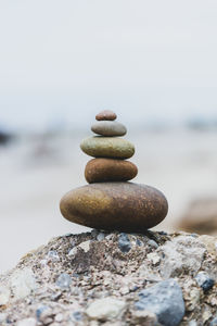 Stack of stones on beach