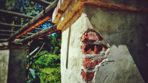 Close-up of an abandoned wall