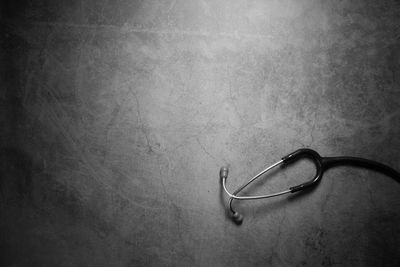 High angle view of eyeglasses on wall