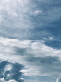 Low angle view of clouds in sky