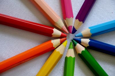 Close-up of colorful pencils