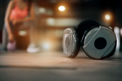 Close-up of glass jar on table