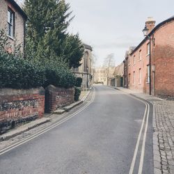 Road leading towards building