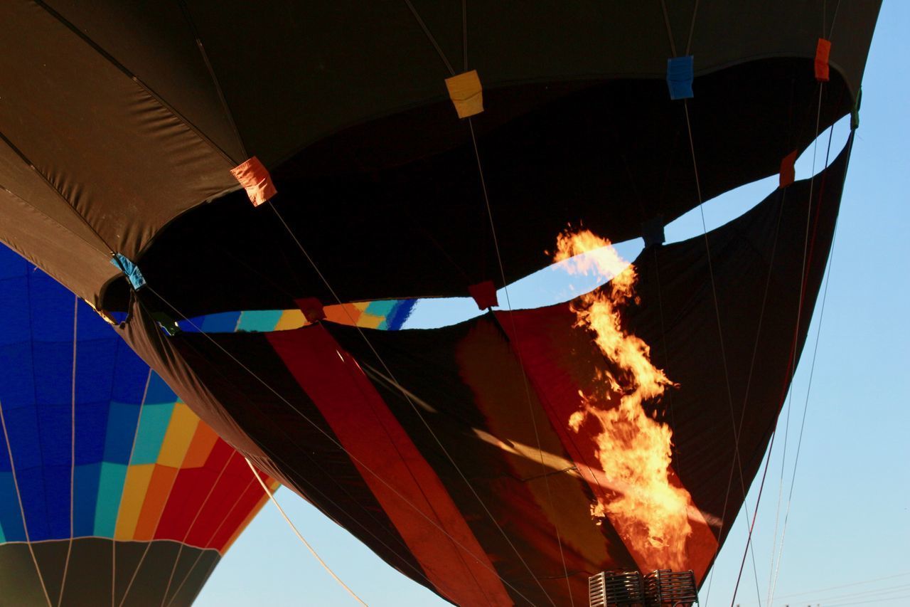 LOW ANGLE VIEW OF HOT AIR BALLOONS