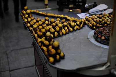 Food for sale at market stall