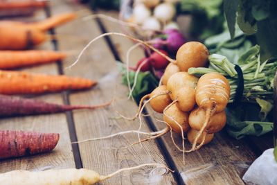 Close-up of vegetables on table